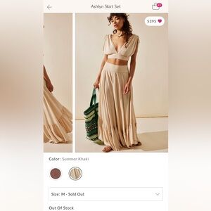 Free People Ashlyn Skirt Set- size medium